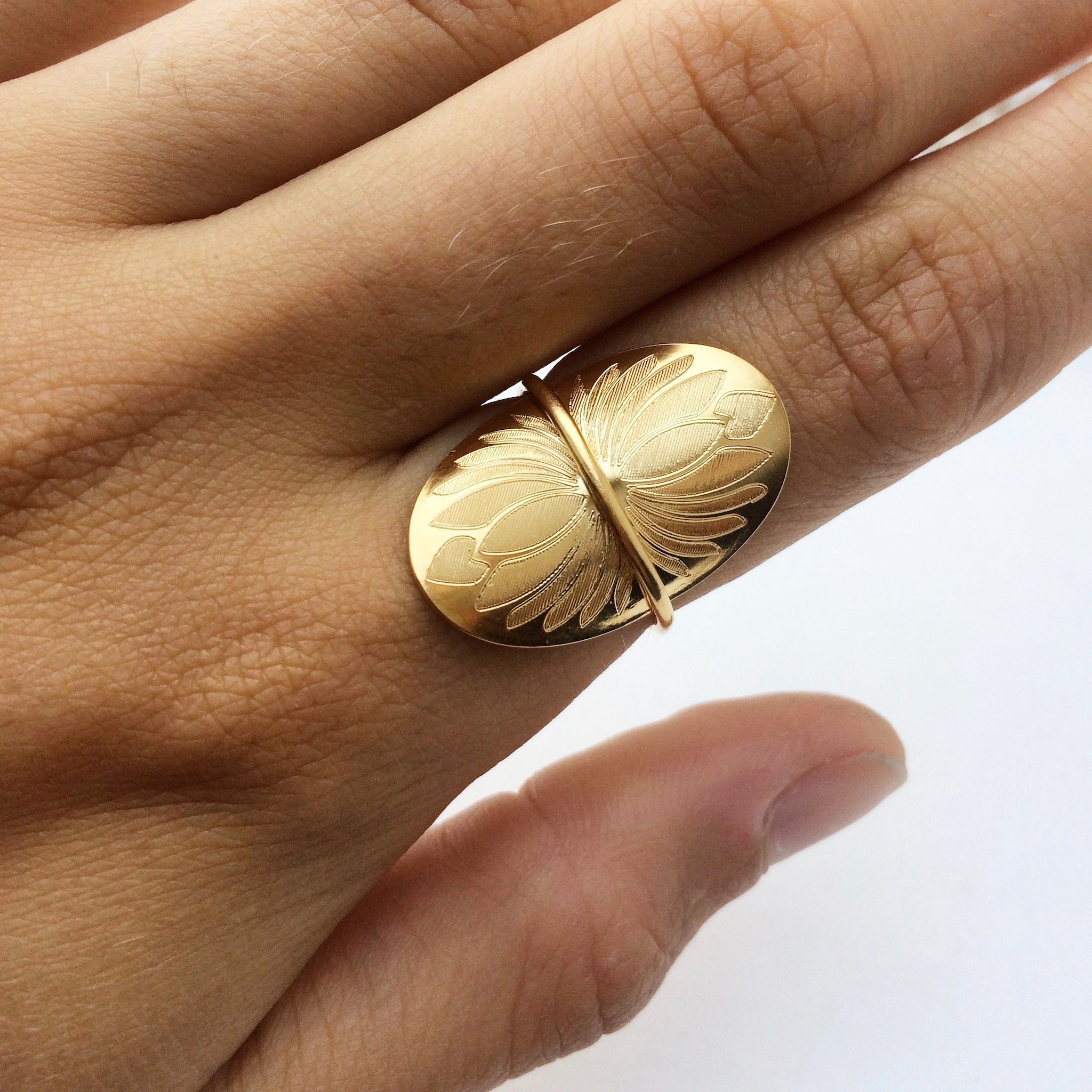 Lotus ring forgyldt