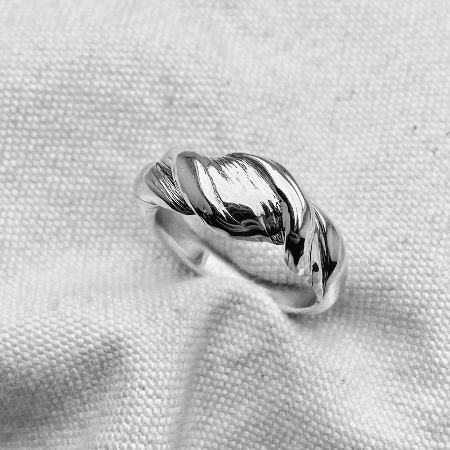 Organisk sølv ring, håndlavede i danmark