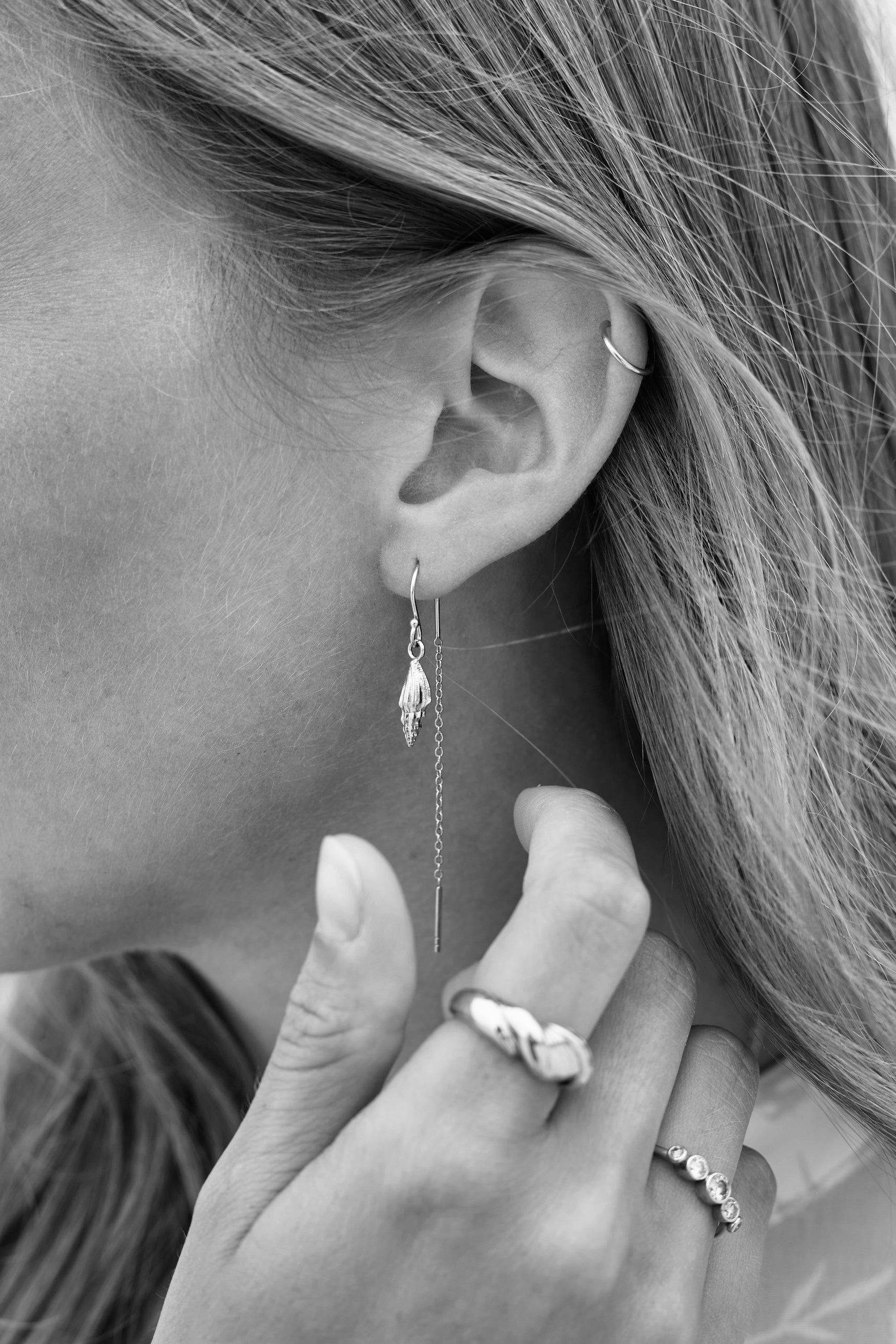 Kædeørering sølv Gili