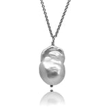 Barok perle halskæde sølv 